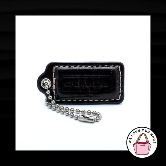 2" Medium COACH MAHOGANY BROWN Leather Nickel KeyFob Bag Charm Keychain Hang Tag - Picture 1 of 1